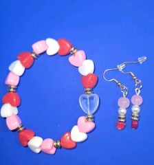 V-DAY Handmade Jewelry Bracelet and Earrings Set by North Star Jewelry and More