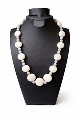 Vintage Avon Sand Pebbles Necklace Gold Tone Neutral Beaded Statement 1980s