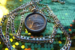 1956 IRISH 3 Pence LUCKY RABBIT COIN PENDANT on a 22″ 925 STERLING SILVER Chain