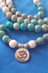 Howlite & Turquoise Mala Beads Prayer Necklace Healing Reiki Energy Bracelet