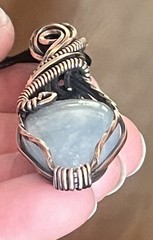Aquamarine ~ Handmade Copper wire wrapped pendant jewelry 4k