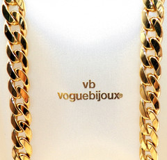 Amazing VOGUE BIJOUX VB Signed GOLD TONE Chain Link 32″ Necklace 156.3 Gr 10.5mm