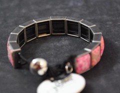 Jilzara Vintage Pink Square Wrap Bracelet Polymer Clay Beads Handmade B7