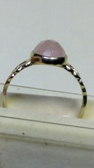 CHARMING NATURAL ROSE QUARTZ IN .925 STERLING SILVER RING SIZE 8.25-8.5!