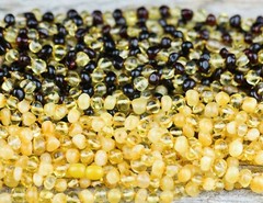 Natural amber multicoloured chokers | Handmade gemstone women necklaces