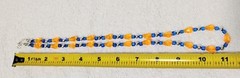Handcrafted Jewelry 22″ Citrine Yellow/Orange Teardrop & Blue Glass Necklace
