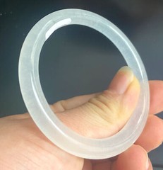 Certified 60mm Natural Grade A icy white Jade jadeite Bangle Bracelet