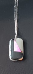 Handmade Wire Wrapped Dichroic Necklace Pendant