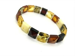 AMBER BRACELET Gift Big Size Natural Baltic Amber Beads Pyramid Square 9g 16240