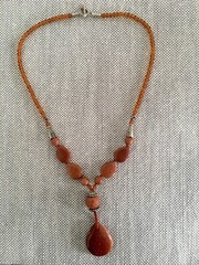 New 16″ Reddish Brown Goldstone Beaded Necklace