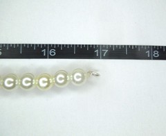 Glass pearl choker necklace handmade white single strand
