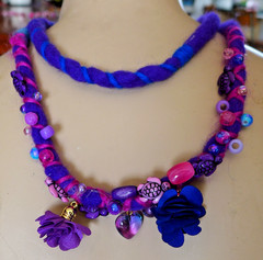 Handmade Fabric Necklace Fiber Art Beads Direct From Artist One Of A Kind
