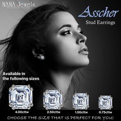 Yellow Gold Plated Silver Stud Earrings w/ 1.50 CTTW Asscher CZ & 14K Gold Post
