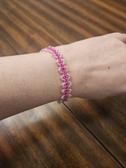 Pink Handmade Seed Bead Bracelet