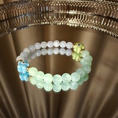 17CM Handmade 8mm bead bracelet with magic flower #5