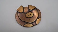 Vintage Artisan Hand Made Pig Pendant 5.6cm NB8