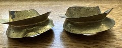 Large African Fulani Tribal Lightweight Gold Washed Brass Metal Earrings Africa