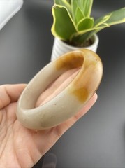 純天然玉鐲 Grade A 100% Untreated Aventurine Jade Bangle佘太翠 60 Mm Icy yellow jade