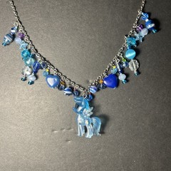 Handmade Necklace My Little Pony Charm Glass & Plastic Breads RainbowDash