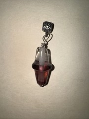Handmade Art Glass Lampwork Ice Cream Cone Pendant Silver Tone Bail