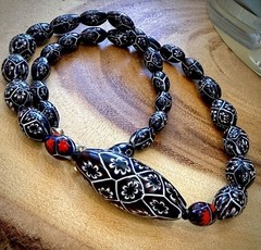 Rosario Leonardi Murano Millefiori Necklace Feat 1920s Moretti Vintage Beads
