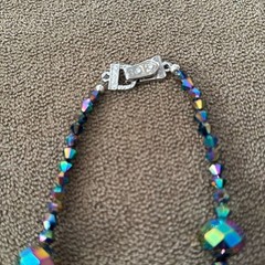 Handmade Green & Pink Beaded 17″ Necklace With Charm (TD)