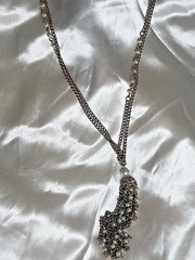 Vintage Silver-Tone Tassel Necklace with Faux Pearls