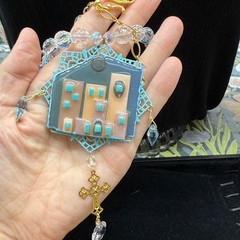Adorned Crown Jewelry assemblage filigree house crystal necklace