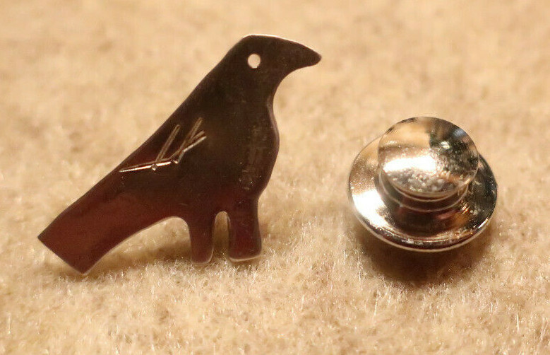 Small Bird Tie Tack or Pin; Sterling Silver; Made in USA by Peggy Johnson, 1999