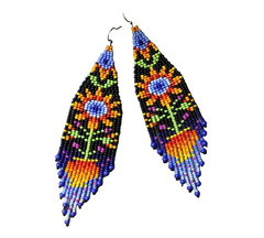 Handmade Seed Bead Fringe Earrings – Long Tassel Beaded Jewelry for Women