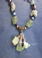 Necklace Raw Gems Black Ethiopian Fire Opal Apatite Aquamarine Peasant Princess