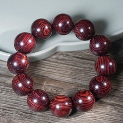 20mm Indian Yellow Rosewood Prayer Bead Bracelet Round Made from Solid Wood