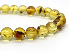 Amber Bracelet INSECT in EVERY BEAD Gift Baltic Round Beads Insects 5,1g 17464
