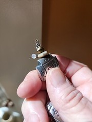Southwest Tribal Style Pillow Earrings Dangle Stamped Silver Tone 2 1/2 inches