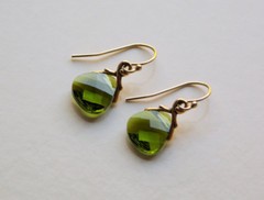 Olivine Vine Earrings Swarovski Faceted Flat Briolette Crystal Dangle Must-Haves