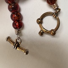 Artisan Carnelian Agate Statement Necklace 20″ Chunky Bead Boho Pendant