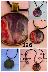 Round Cabochon Necklace One of a kind Hand-Painted by a local Ozark Artist..Me
