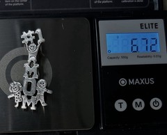 Antique sterling silver handmade brooch, 925 save the children, Number one mom