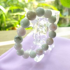 Burmese Jade Bracelet Round Sweet Color Natural Jadeite Type A Beads Wide 13.1mm