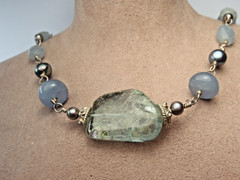Vintage Beautiful Handcrafted Multicolor Gemstone Sterling Silver Necklace