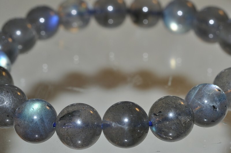 7.8″ «Color Play/AAAA»~Madagascar Blue Fire LABRADOR SPECTROLITE Bracelet H1337