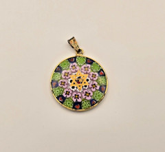 Antica Murrina Venezia Millefiori Floral Star of David 925 Silver Pendant