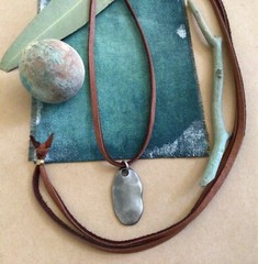 New Sundance Charm Necklace leather cord pendant handmade artisan jewelry