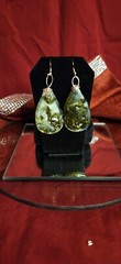 «Save the Cork» handmade crushed wine bottle glass teardrop dangle earrings