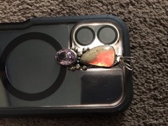 Artisan Freeform One of a Kind Statement Pendant Fluor. Fossil Coral & Amethyst