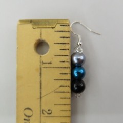 PHILIDELPHIA EAGLES NFL Dangle Earrings Czech Glass Pearls Green Gray Black 2″