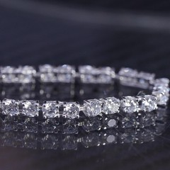 7.25”, vintage sterling silver 925 tennis bracelet with cluster clear cz