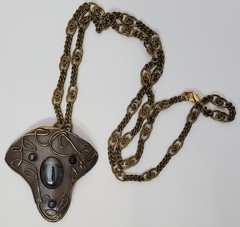 Vintage Elaine Coyne Necklace Artisan Signed Brutalist Patina Wearable Art Indie