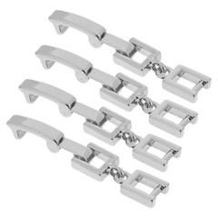 4Pcs Silver Jewelry Extender Clasp Set for Necklaces Bracelets Fold Over Design