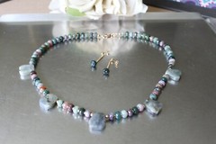 Labradorite and Indian Agate Necklace Unique Jewelry One of a Kind Gift or Treat